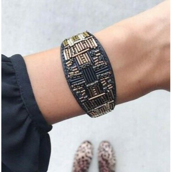 Stella & Dot Jasper Ombré Hand Beaded Cuff Bracelet - Picture 3 of 6